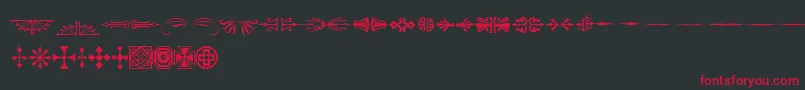 More about AdobeWoodTypeOrnamentsOne Font AdobeWoodTypeOrnamentsOne Font – Red Fonts on Black Background