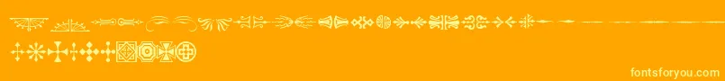 AdobeWoodTypeOrnamentsOne Font – Yellow Fonts on Orange Background