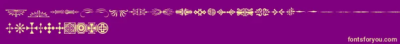 En savoir plus sur la police AdobeWoodTypeOrnamentsOne Police AdobeWoodTypeOrnamentsOne – polices jaunes sur fond violet