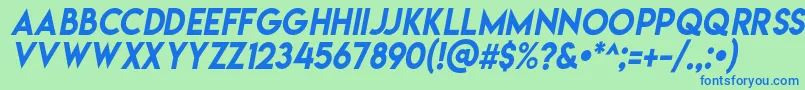 Lemonmilkitalic Font – Blue Fonts on Green Background