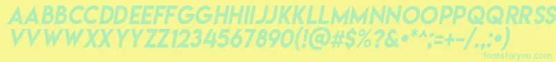 Lemonmilkitalic Font – Green Fonts on Yellow Background