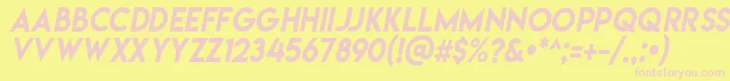 Lemonmilkitalic-Schriftart – Rosa Schriften auf gelbem Hintergrund