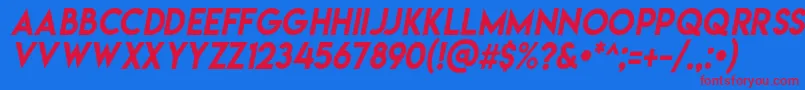 Lemonmilkitalic Font – Red Fonts on Blue Background