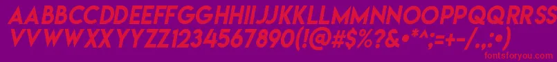 フォントLemonmilkitalic – 紫の背景に赤い文字