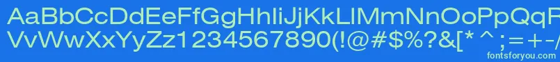 Heliosext Font – Green Fonts on Blue Background