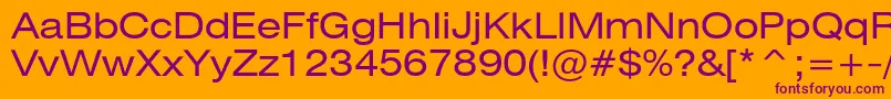 Heliosext Font – Purple Fonts on Orange Background