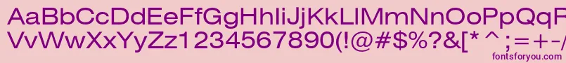 フォントHeliosext – ピンクの背景に紫のフォント