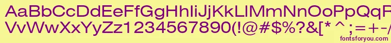 Heliosext Font – Purple Fonts on Yellow Background