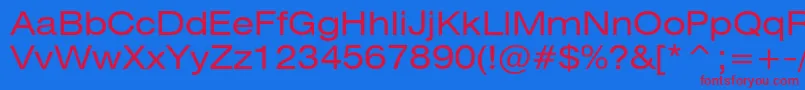 Heliosext Font – Red Fonts on Blue Background