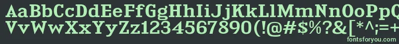 フォントKingsbridgeExSb – 黒い背景に緑の文字