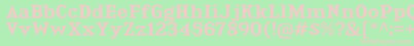 フォントKingsbridgeExSb – 緑の背景にピンクのフォント