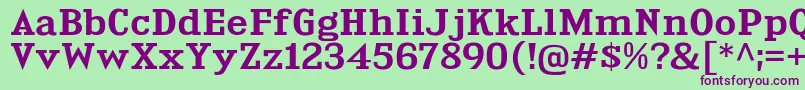 KingsbridgeExSb Font – Purple Fonts on Green Background
