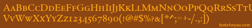 Шрифт LegacySerifMdScItcTtMed – оранжевые шрифты на коричневом фоне