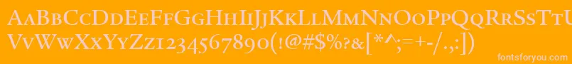 LegacySerifMdScItcTtMed Font – Pink Fonts on Orange Background