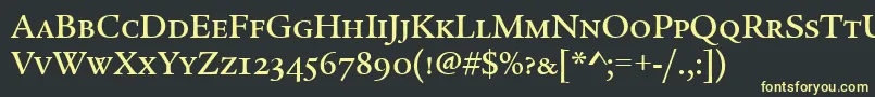 Шрифт LegacySerifMdScItcTtMed – жёлтые шрифты на чёрном фоне