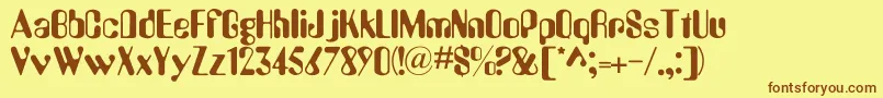 Omnicom-fontti – ruskeat fontit keltaisella taustalla