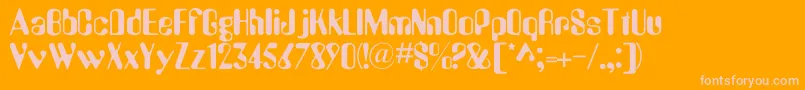 Omnicom Font – Pink Fonts on Orange Background