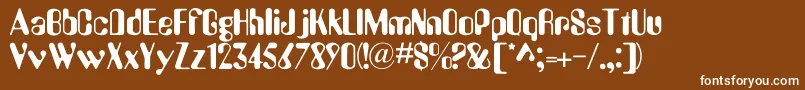 Omnicom-fontti – valkoiset fontit ruskealla taustalla