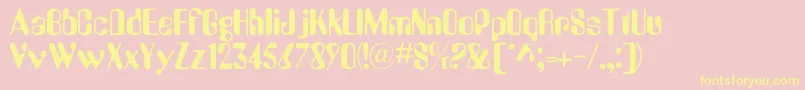 Omnicom Font – Yellow Fonts on Pink Background