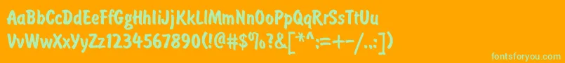 BrusTyp Font – Green Fonts on Orange Background