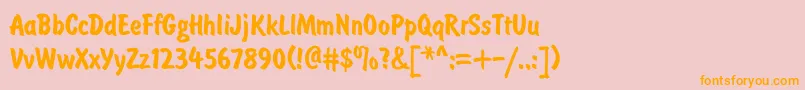BrusTyp Font – Orange Fonts on Pink Background