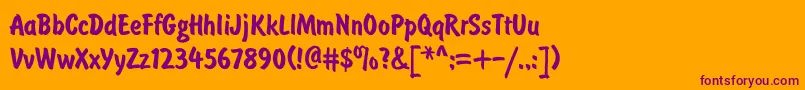BrusTyp Font – Purple Fonts on Orange Background