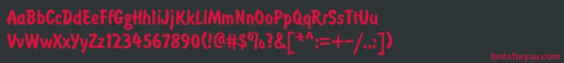 BrusTyp Font – Red Fonts on Black Background