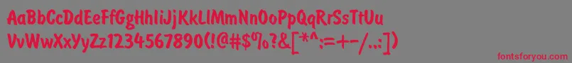 BrusTyp-Schriftart – Rote Schriften auf grauem Hintergrund