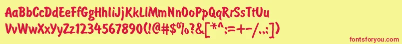 BrusTyp Font – Red Fonts on Yellow Background