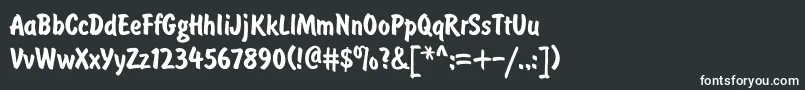 BrusTyp-Schriftart – Weiße Schriften auf schwarzem Hintergrund
