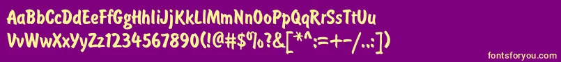 BrusTyp Font – Yellow Fonts on Purple Background
