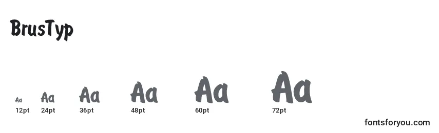 BrusTyp Font Sizes