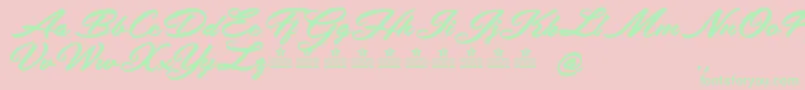 SafiraShinePersonalUse Font – Green Fonts on Pink Background