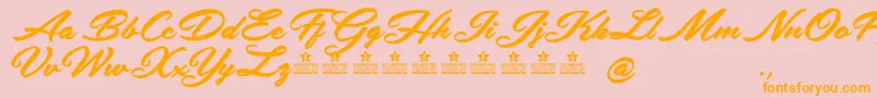 SafiraShinePersonalUse-Schriftart – Orangefarbene Schriften auf rosa Hintergrund