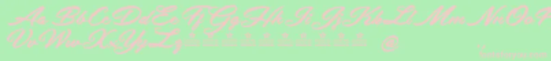 フォントSafiraShinePersonalUse – 緑の背景にピンクのフォント
