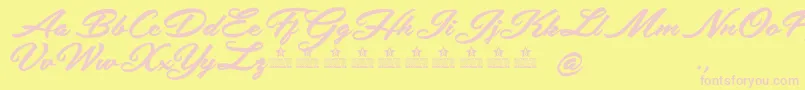 Шрифт SafiraShinePersonalUse – розовые шрифты на жёлтом фоне
