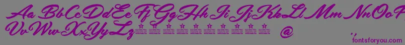 フォントSafiraShinePersonalUse – 紫色のフォント、灰色の背景