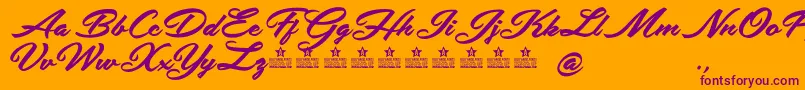 フォントSafiraShinePersonalUse – オレンジの背景に紫のフォント