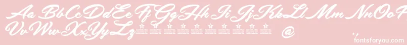 SafiraShinePersonalUse-Schriftart – Weiße Schriften auf rosa Hintergrund