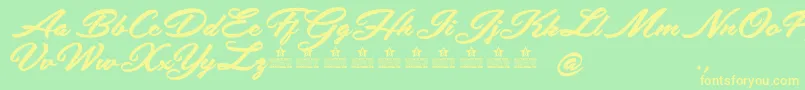 SafiraShinePersonalUse Font – Yellow Fonts on Green Background