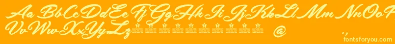 SafiraShinePersonalUse Font – Yellow Fonts on Orange Background