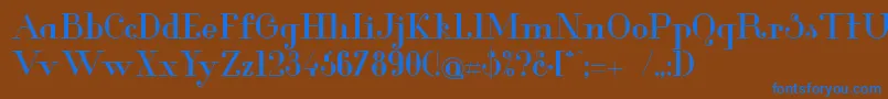 GlamorMedium Font – Blue Fonts on Brown Background
