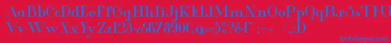 GlamorMedium Font – Blue Fonts on Red Background