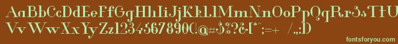 GlamorMedium Font – Green Fonts on Brown Background