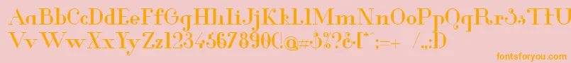 GlamorMedium-Schriftart – Orangefarbene Schriften auf rosa Hintergrund