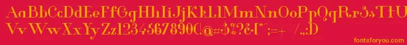 GlamorMedium Font – Orange Fonts on Red Background