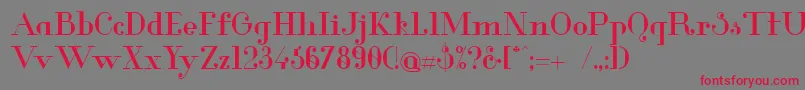 GlamorMedium-Schriftart – Rote Schriften auf grauem Hintergrund