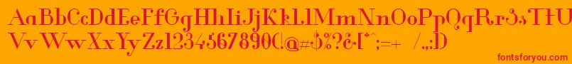 GlamorMedium Font – Red Fonts on Orange Background