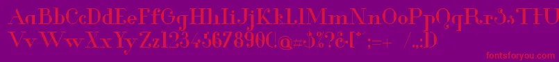 GlamorMedium-Schriftart – Rote Schriften auf violettem Hintergrund