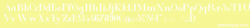 GlamorMedium Font – White Fonts on Yellow Background